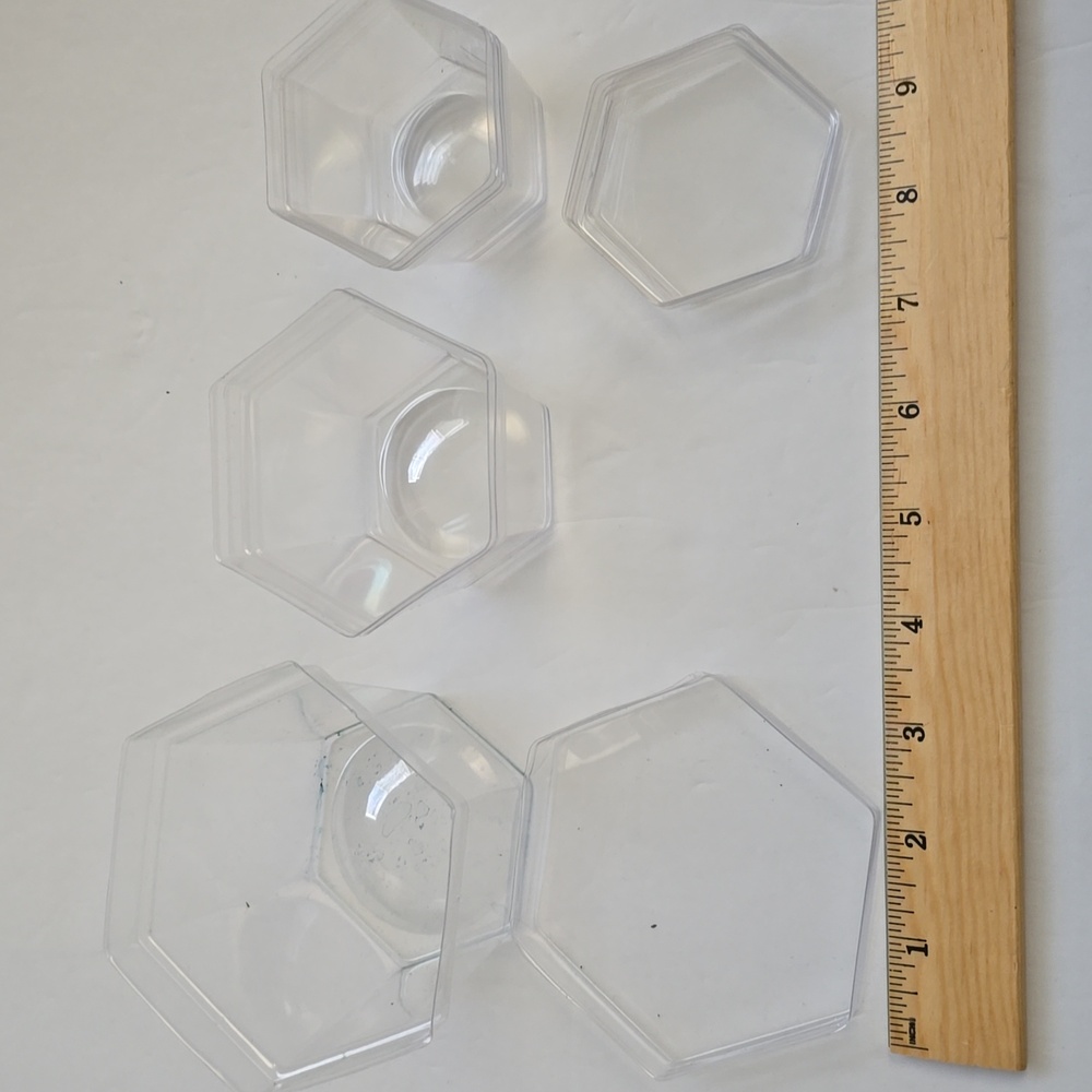 Clear Hexagonal Plastic Containers Set - Picture 2 of 2